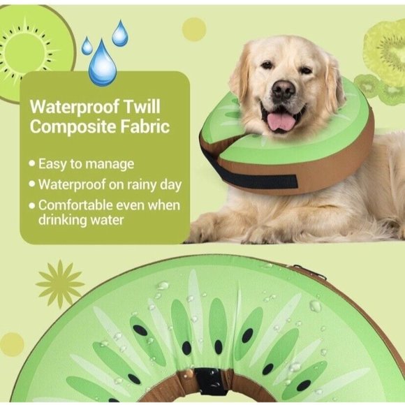 Inflatable Dog Cone Alternative After Surgery Inflatable Waterproof Kiwi Collar - Picture 5 of 10